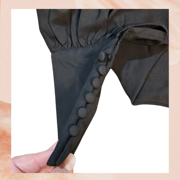 Fashion Nova Black Balloon Sleeve Cropped Blouse - Picture 8 of 9